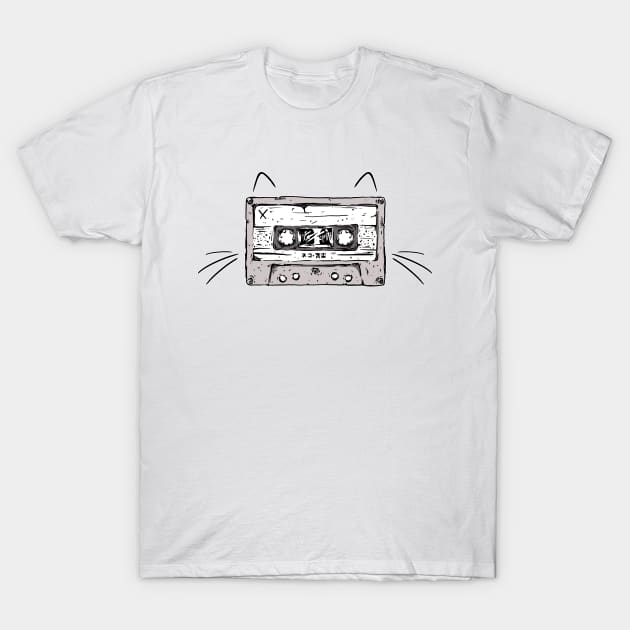 Meow Tapes T-Shirt by CharlieWizzard